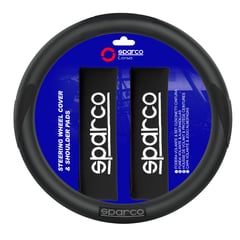 SPARCO - Set Cubre Volante + Cubre Cinturón Seguridad Sparco Negro