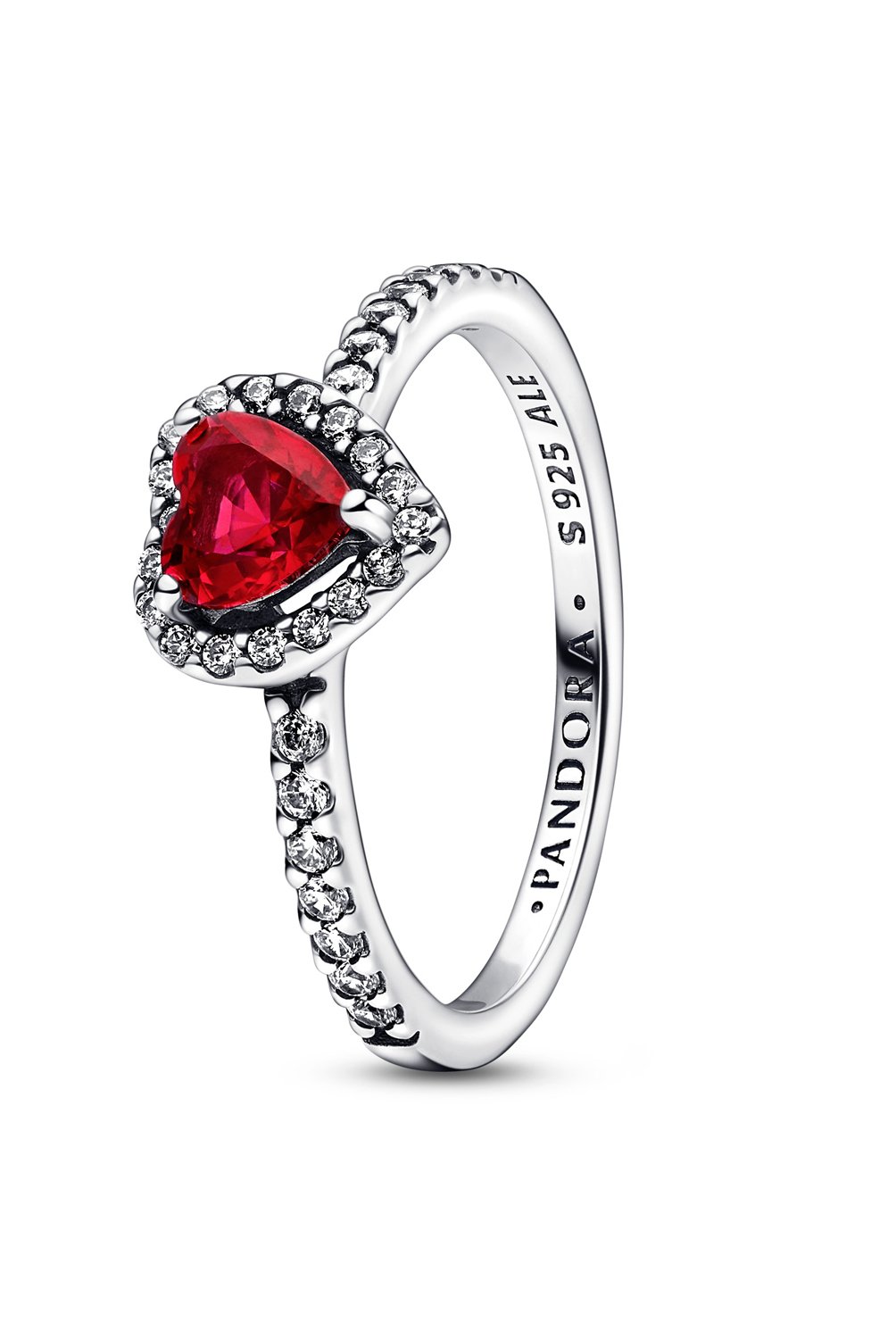 Anillo Pandora Corazon Cristal Rojo Jubileo En Plata Esterlina PANDORA falabella