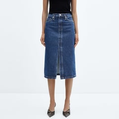 MANGO - Falda de jean Medio para Mujer de Algodón MANGO