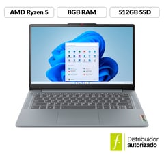 Portátil Lenovo Ideapad Slim 3 | AMD Ryzen 5 | 8GB de RAM | 512GB SSD de Almacenamiento | Windows 11 | Pantalla de 15.6 pulgadas | IP Slim 3 | Computador Portátil