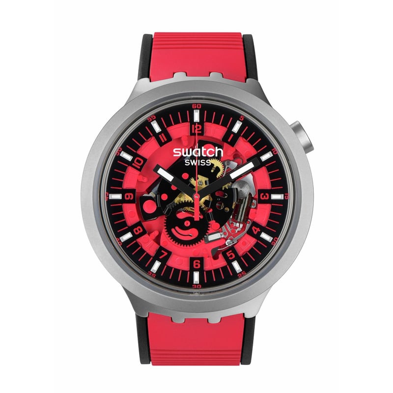 Reloj Swatch Unisex BIG BOLD IRONY RED JUICY. Reloj analogo Rojo Acero inoxidable SWATCH falabella