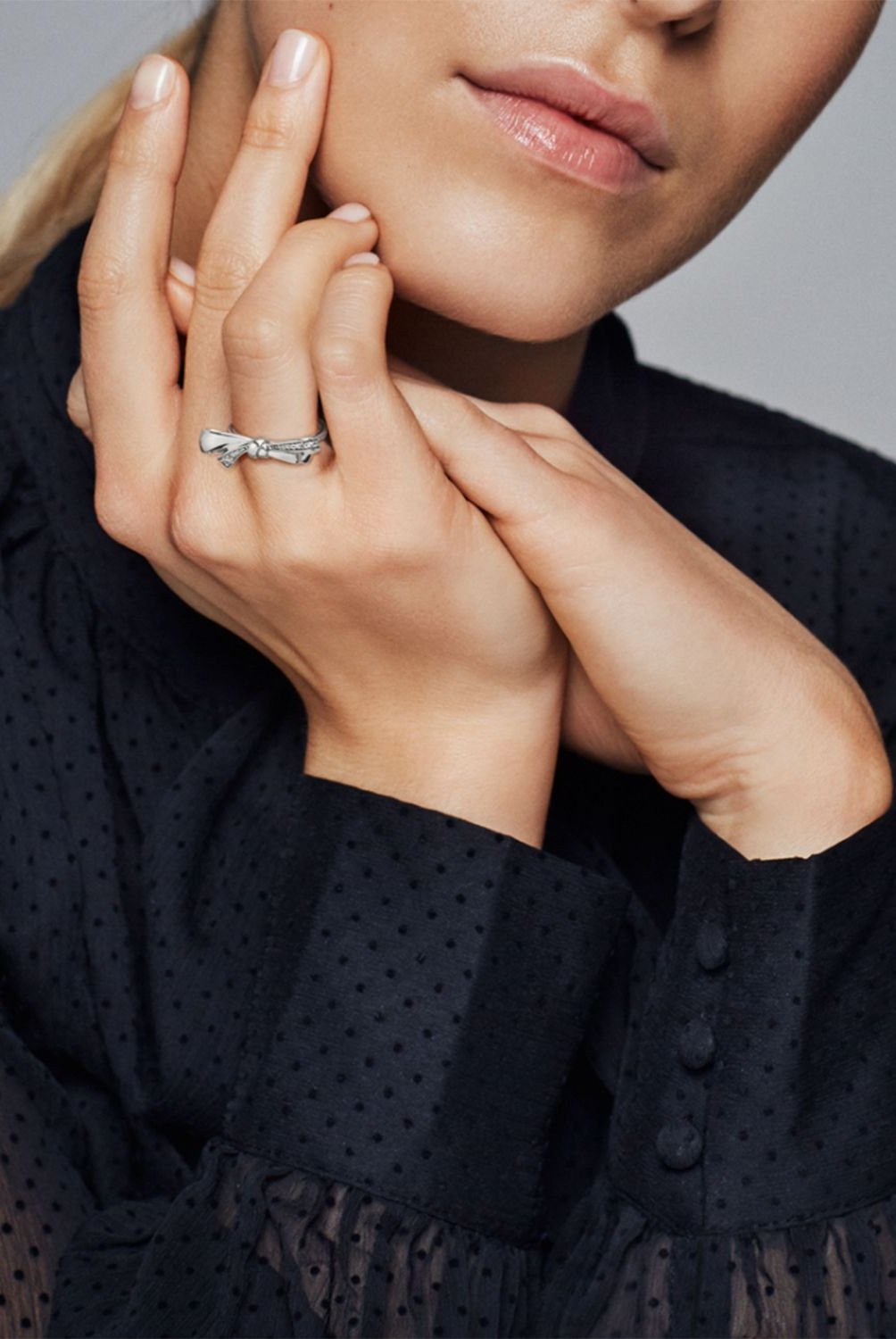 Anillo Pandora lazo brillante En Plata Esterlina PANDORA falabella