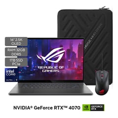 ASUS - Portátil Gamer ROG Zephyrus G16 | GeForce RTX 4070 | Intel Core Ultra 9 | 32GB de RAM | 1TB SSD de almacenamiento Windows 11 | 16 pulgadas | GU605MI-QR049W | Computador portátil Gamer