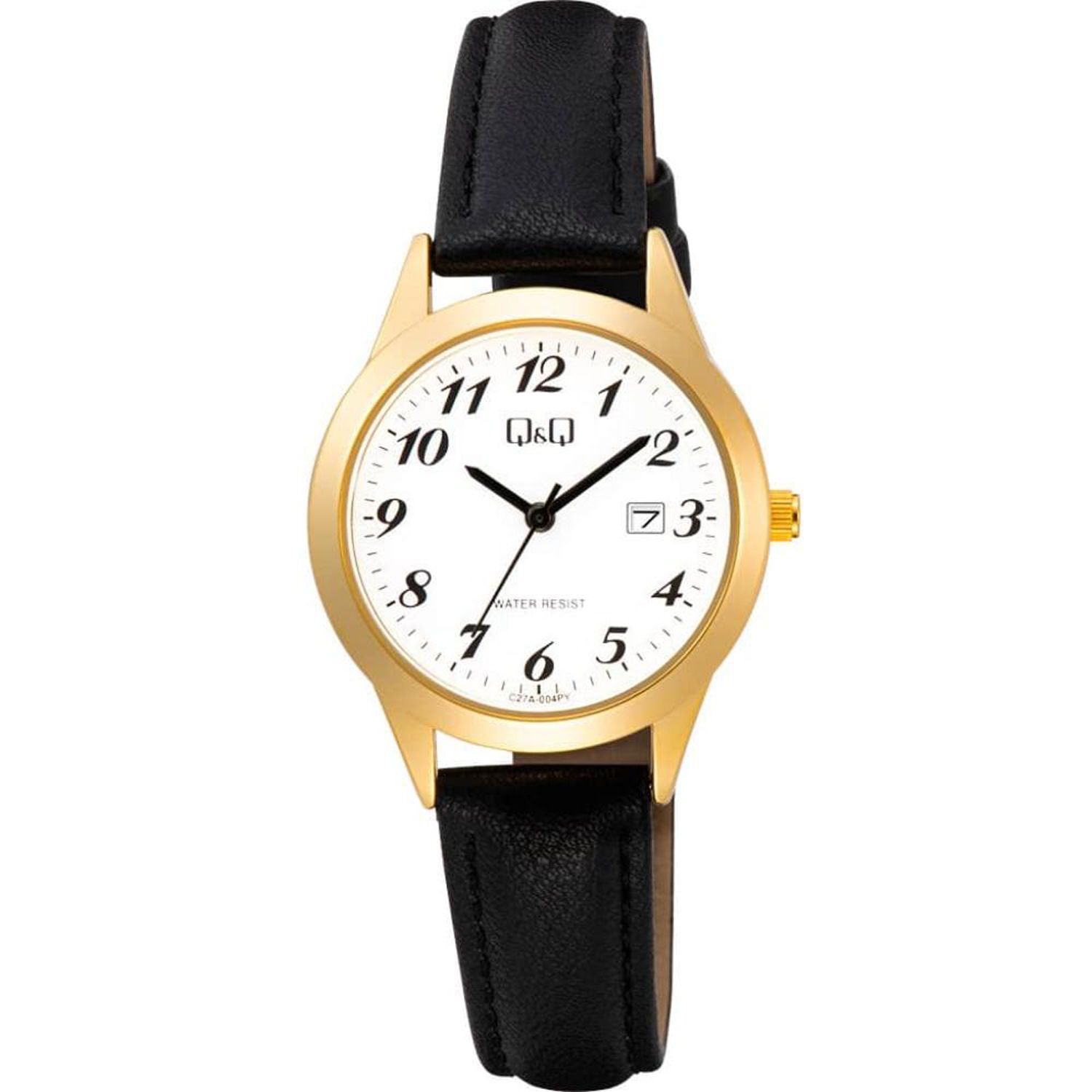Reloj Q Q para Mujer C27A 004PY Reloj Analogo Cuero Negro Q Q falabella
