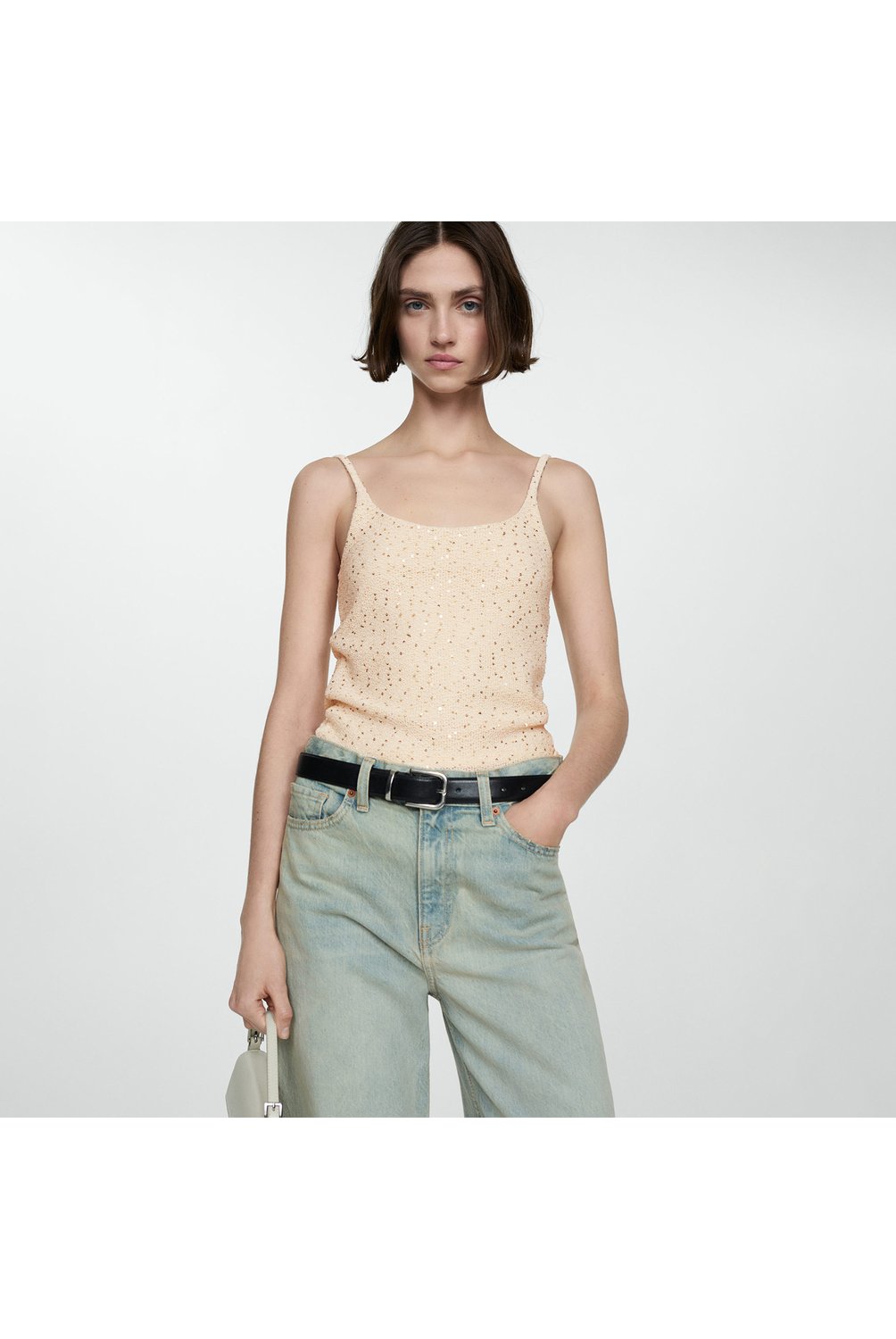 Top esqueleto Mujer de Lentejuelas Sin mangas MANGO MANGO falabella