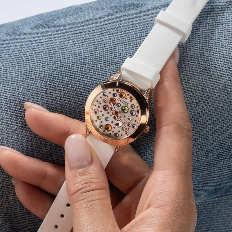Reloj guess mujer blanco con dorado shop