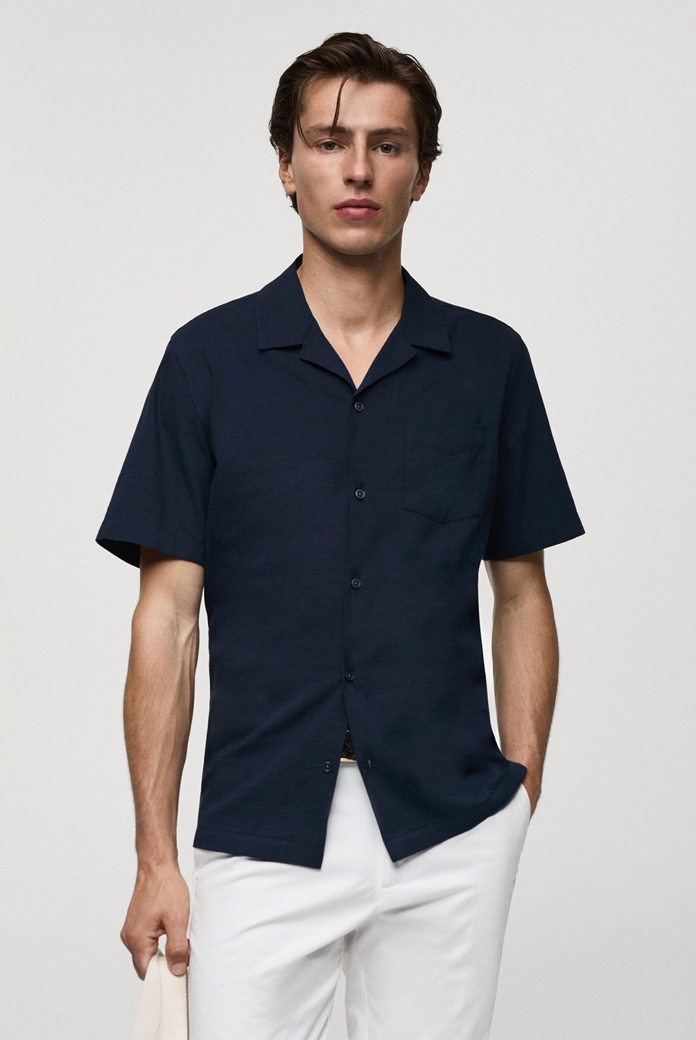 Mango camisas hombre manga corta hotsell