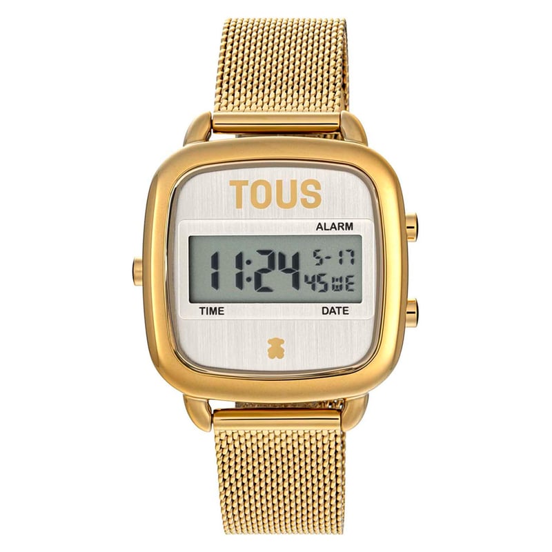 Reloj digital con brazalete de acero IPG dorado D Logo New TOUS falabella