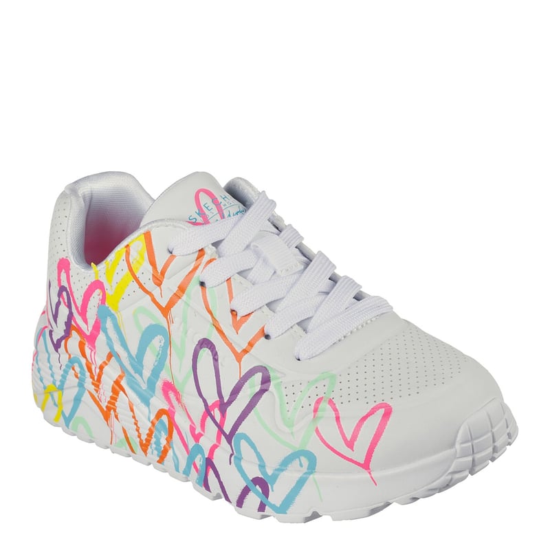 Tenis Moda Skechers Unolite Spreadthelov para Nina Tenis Skechers para nina diseno Corazones