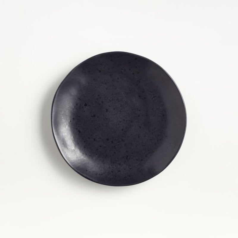 CRATE & BARREL - Plato de Aperitivo Baird Negro en Gres 17 cm