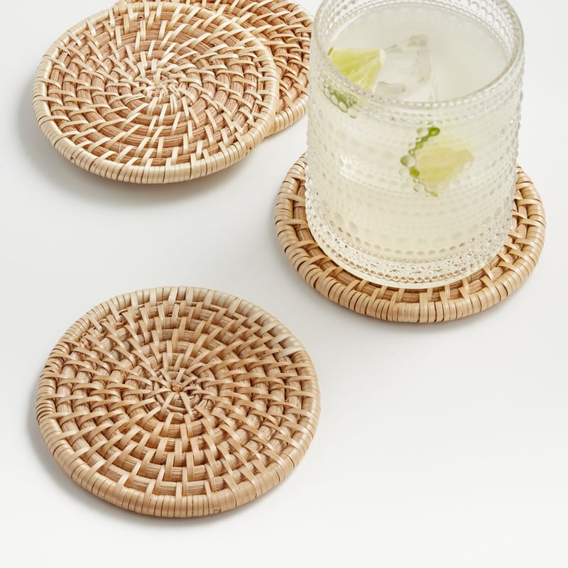 CRATE & BARREL - Portavasos Artesia Natural Set x 4