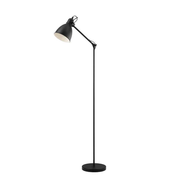 EGLO - Lámpara de Piso Eglo Priddy Negra para sala 137 x 23 cm