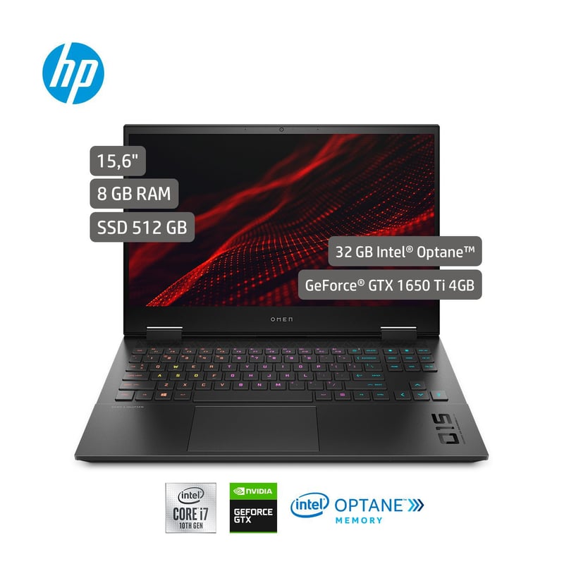 HP - Portátil HP Omen Laptop 15.6 pulgadas Intel Core i7 8GB 512GB