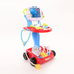 KIDS N PLAY - Kit para Doctor de Juguete, incluye (Carro interactivo + 13 implementos medicos + 4 accesorios con luz) Tiene luces y sonidos Necesita pilas, apartir de los 3 años - KIDS N PLAY