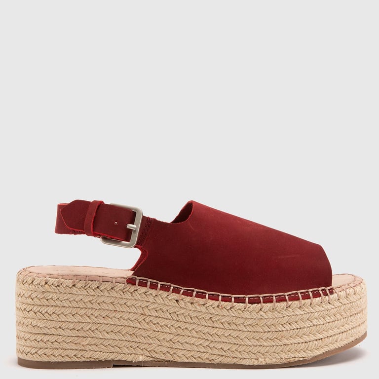 Sandalias para Mujer con plataforma. Sandalias Basement vinotinto de moda para mujer