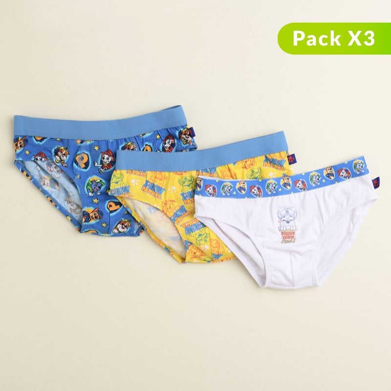 Pack de 3 calzoncillos para nino Paw Patrol