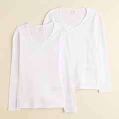 ELV - Pack de 2 camisetas blancas para niña ELV