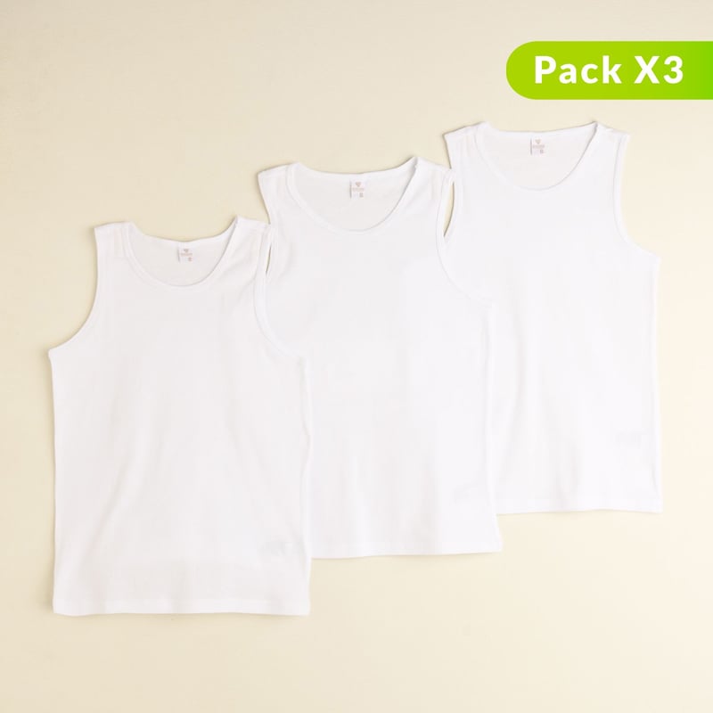 FEDERATION - Pack de 3 camisetas blancas esqueleto para niño Federation