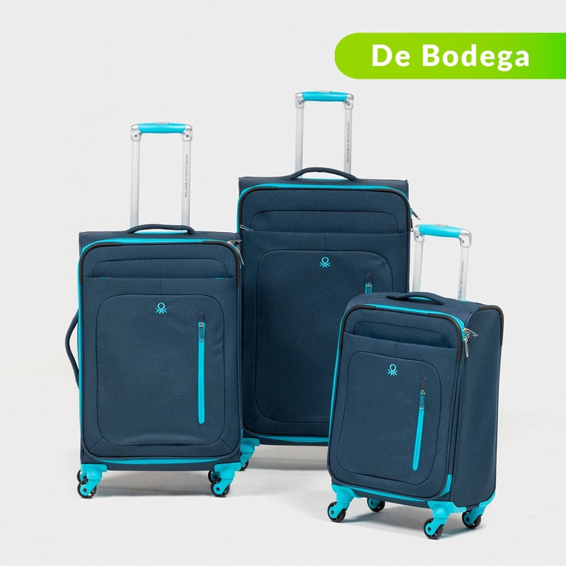 BENETTON - Set de maletas para viaje Benetton: Maleta de mano, Maleta de cabina y Maleta de Bodega. Equipaje de viaje