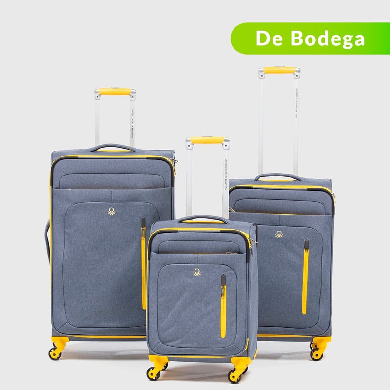 BENETTON - Set de maletas para viaje Benetton: Maleta de mano, Maleta de cabina y Maleta de Bodega. Equipaje de viaje
