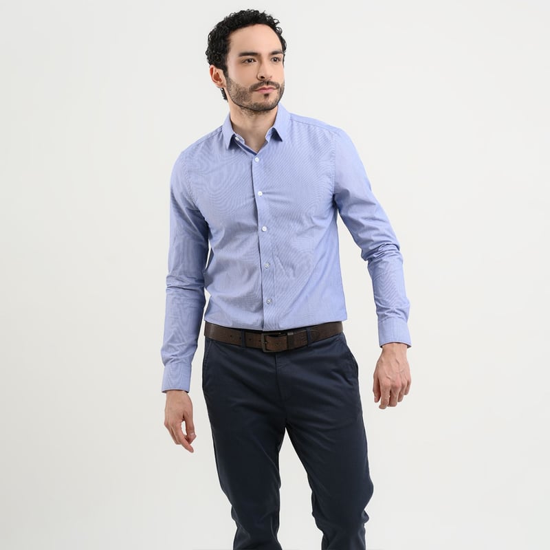 Camisa de vestir para Hombre de Rayas Manga larga Slim Basement