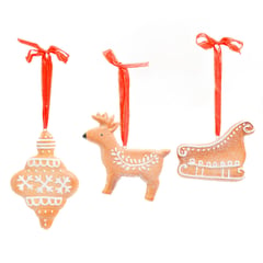 MICA - Set de adornos navideños 3 piezas 7 cm Decoración de árbol para navidad Mica