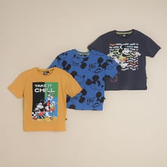 STD CHARACTERS - Pack de 3 Camisetas para Niño en Algodón STD Characters