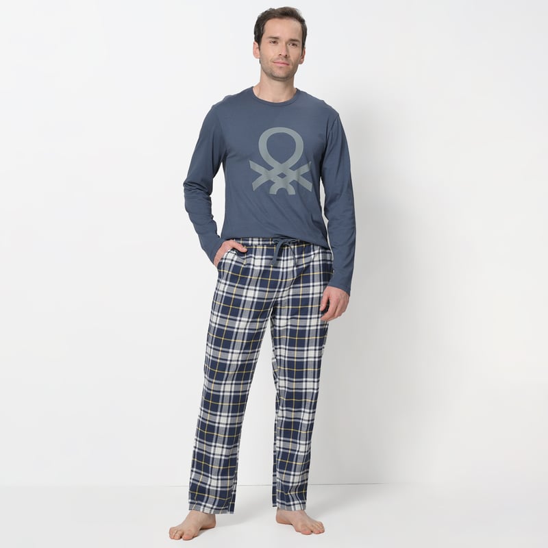Pijama Hombre Largo Manga larga Algodon Benetton BENETTON falabella