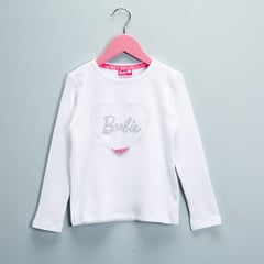 BARBIE - Camiseta Niña con Estampado Manga larga Algodón Barbie