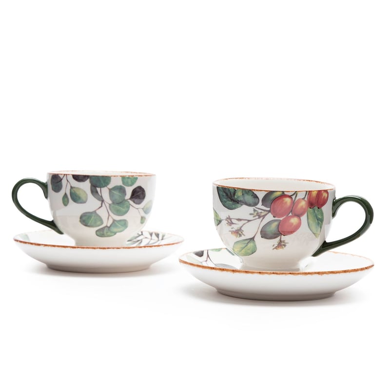 Juego De Tazas Con Platos Clivia De Porcelana Versa - Estilo Moderno Y Funcional Para Cocina O Desayuno
