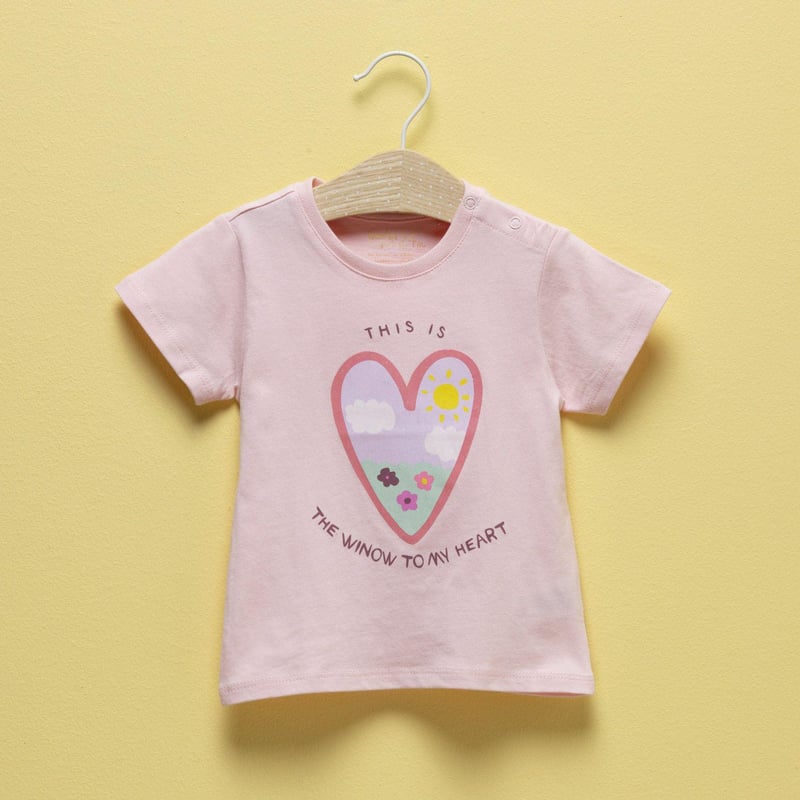 YAMP - Camiseta Bebé niña con Estampado Manga corta Yamp