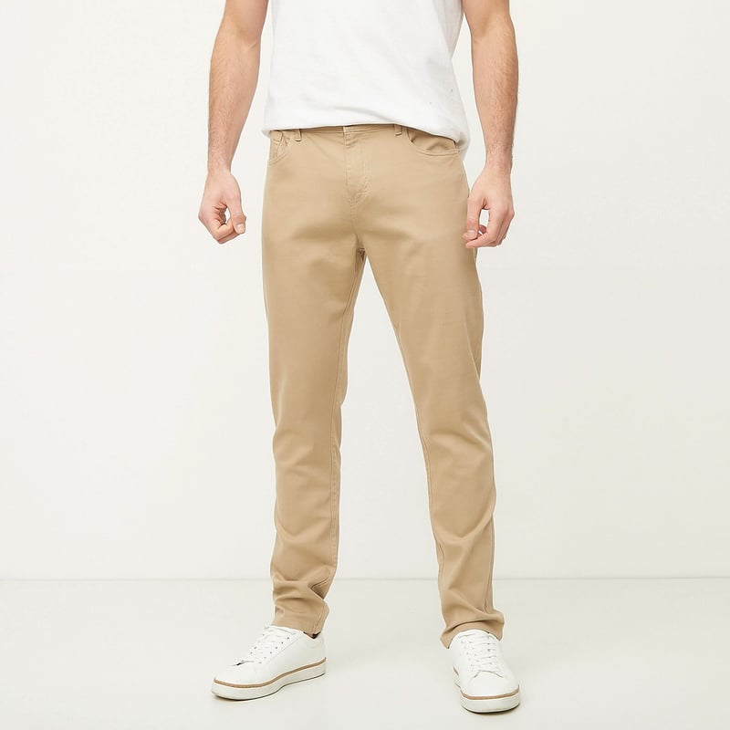 Pantalon 5 Bolsillos Hombre Slim de Algodon Basement