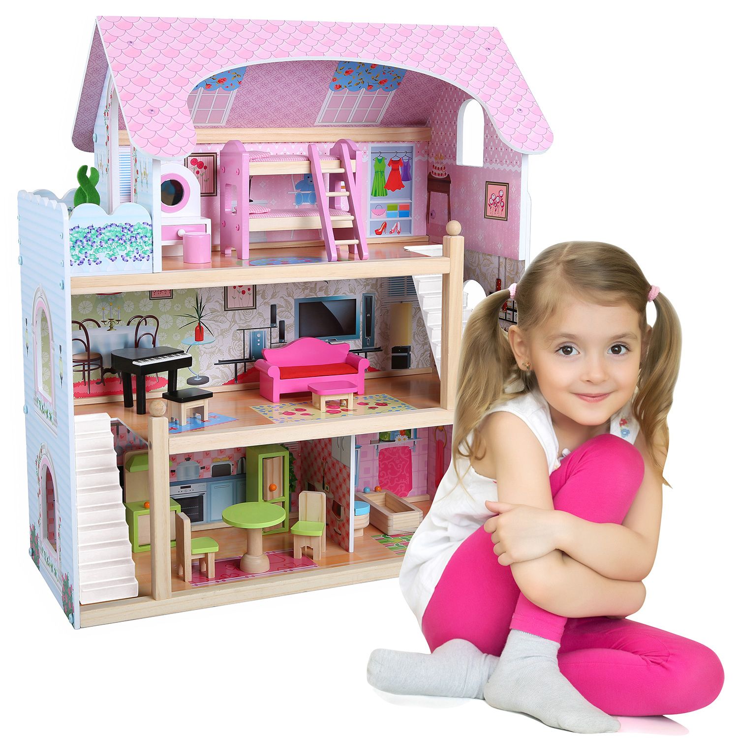 Casa de barbie de madera precio on sale