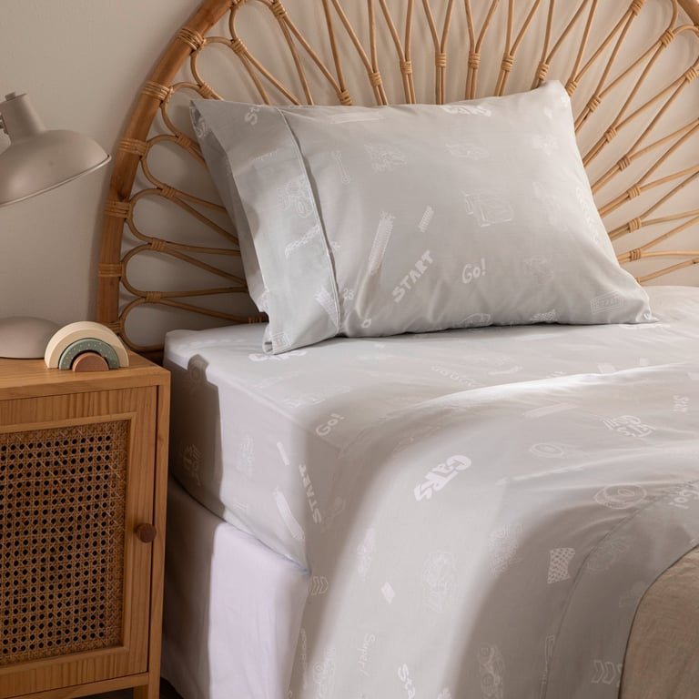 Catherine Lansfield Sateen Sábana Bajera Catherine Lansfield Fantasy Sateen - 105x200 Cm, Azul, Algodón Suave Sábana 105x200 Cm