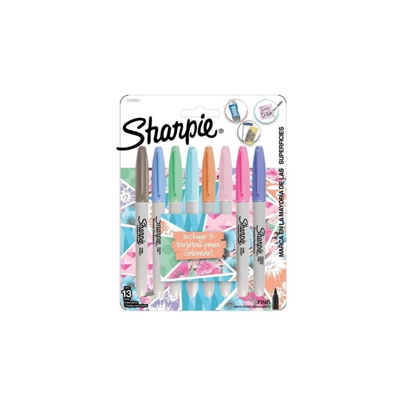 SHARPIE - Set de marcadores sharpie colores pastel x8