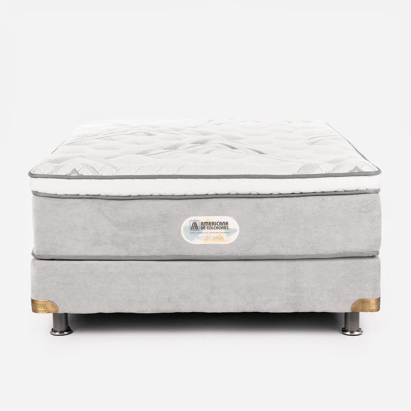 Colchon con Base Cama King Firmeza Media Ortopedico Resortado con Pillow Premium Top 200 x 200 cm 2 Almohadas Americana de Colchones AMERICANA DE COLCHONES falabella