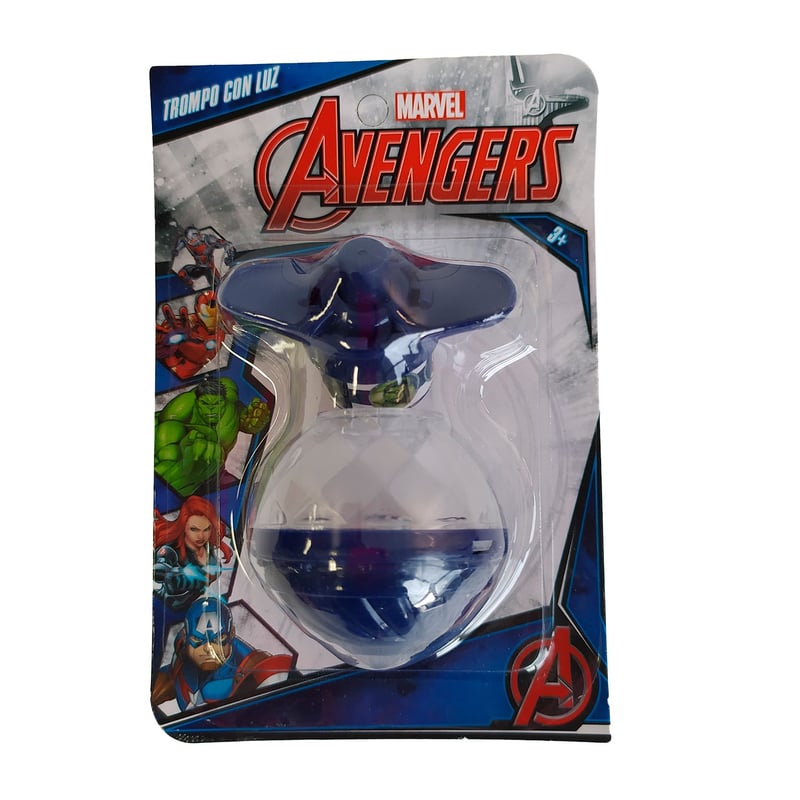 MARVEL - Juguete Electrónico Marvel Trompo Avengers con Luz Azul