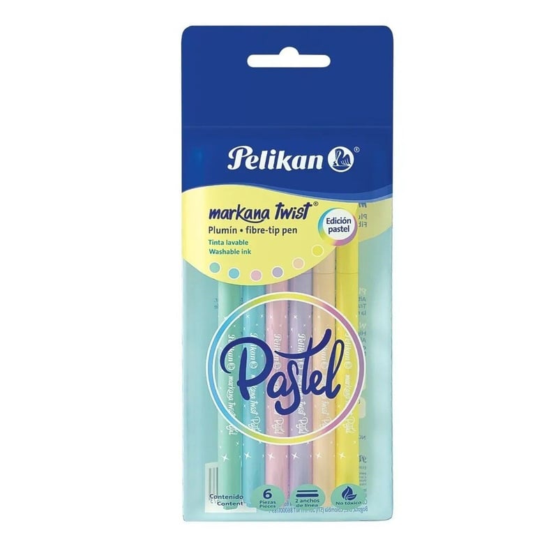 PELIKAN - Marcador pelikan markana twist pastel x 6 uds