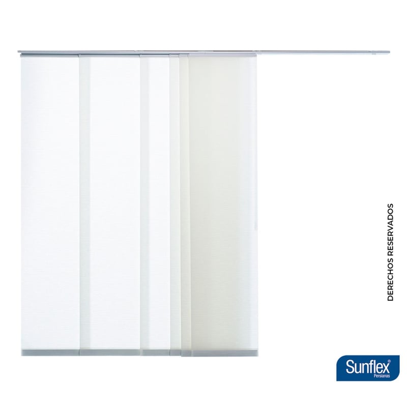 SUNFLEX - Cortina Panel Japonés Blanco Shale 240 cm x 220 cm. Cortina Moderna: Cortina para sala, Cortina para estudio, Cortina para alcoba