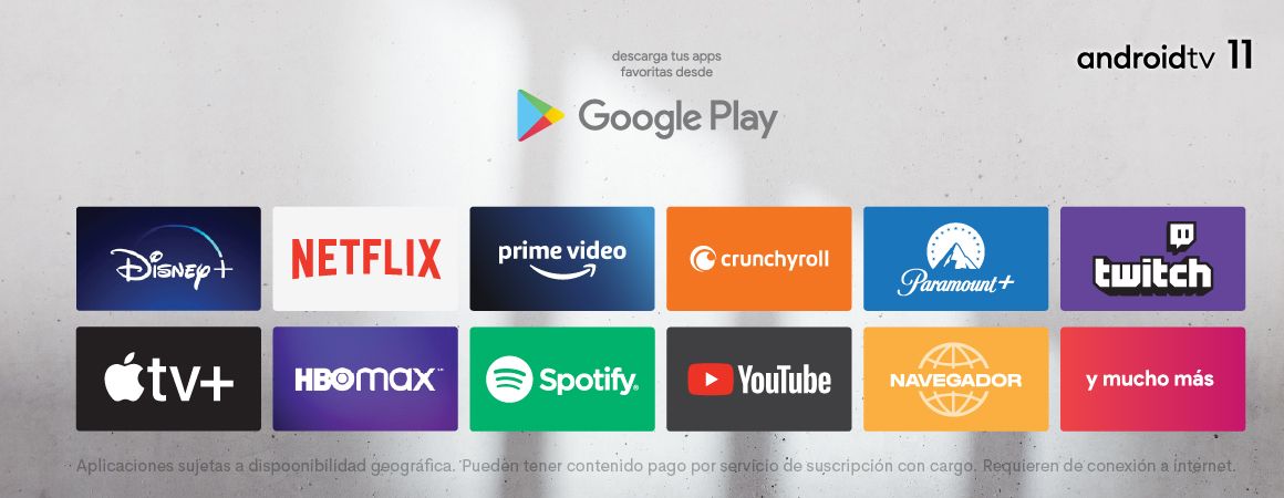 Netflix, Prime video, HBO max, Disney+, YouTube, JVC