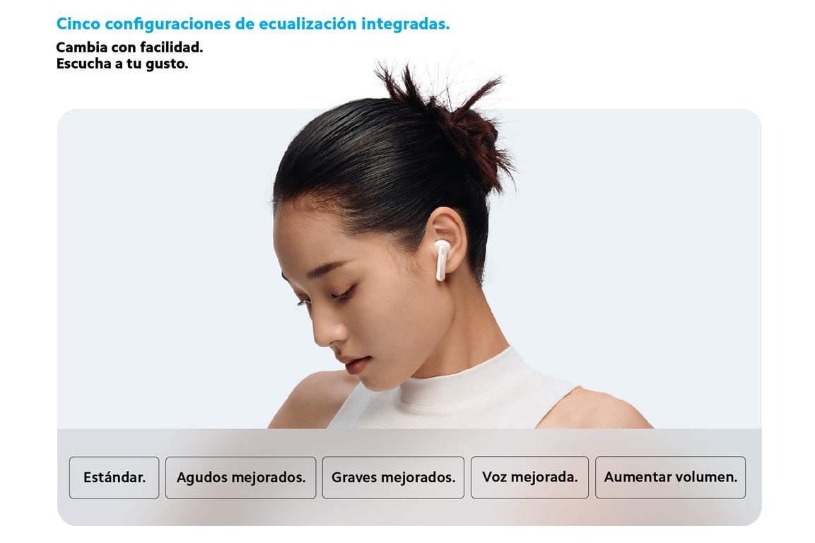 Cinco configuraciones de ecualización integradas.