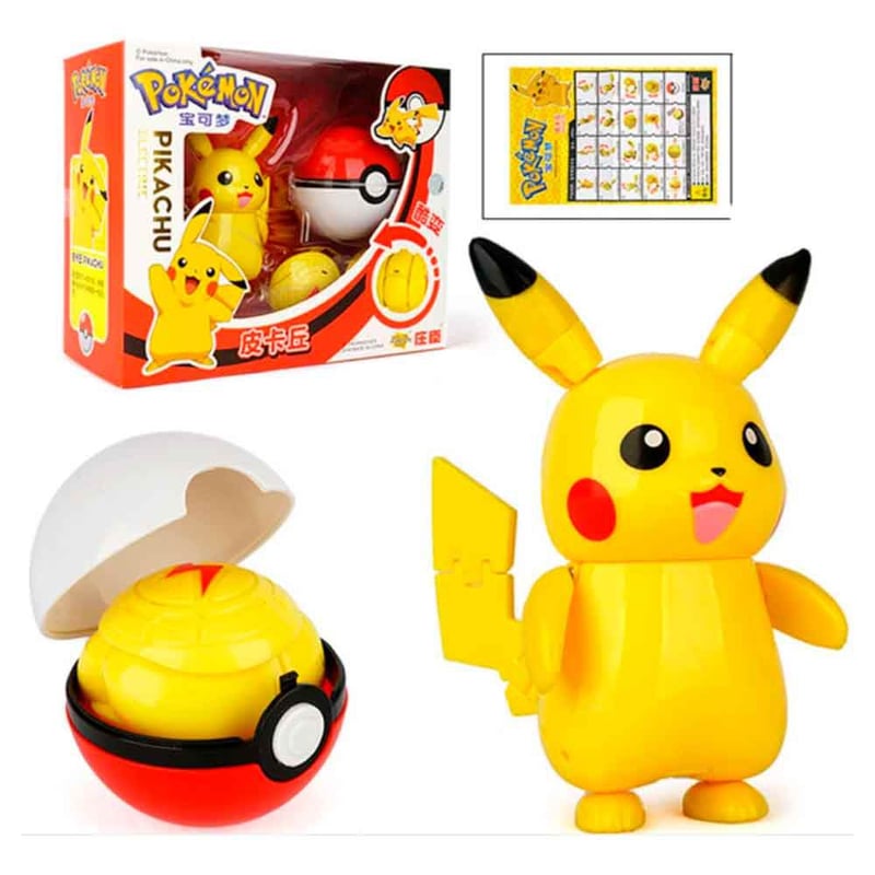 Juguete Pikachu con Pokebola Articulable Pokemon 11cm POKEMON falabella