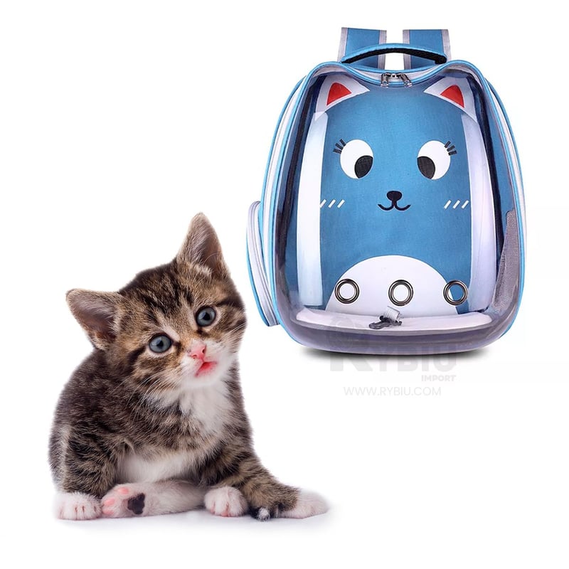 Mochila Gato para Pasear Celeste Sodimac Peru