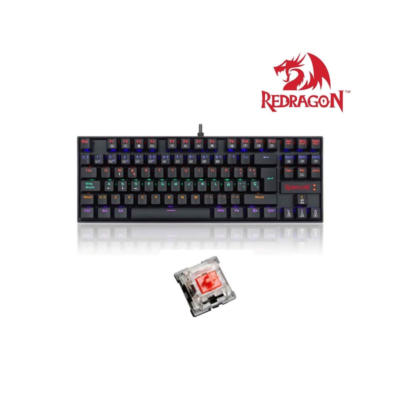 REDRAGON - Teclado Mecánico Kumara K552 RGB Black Switch Red