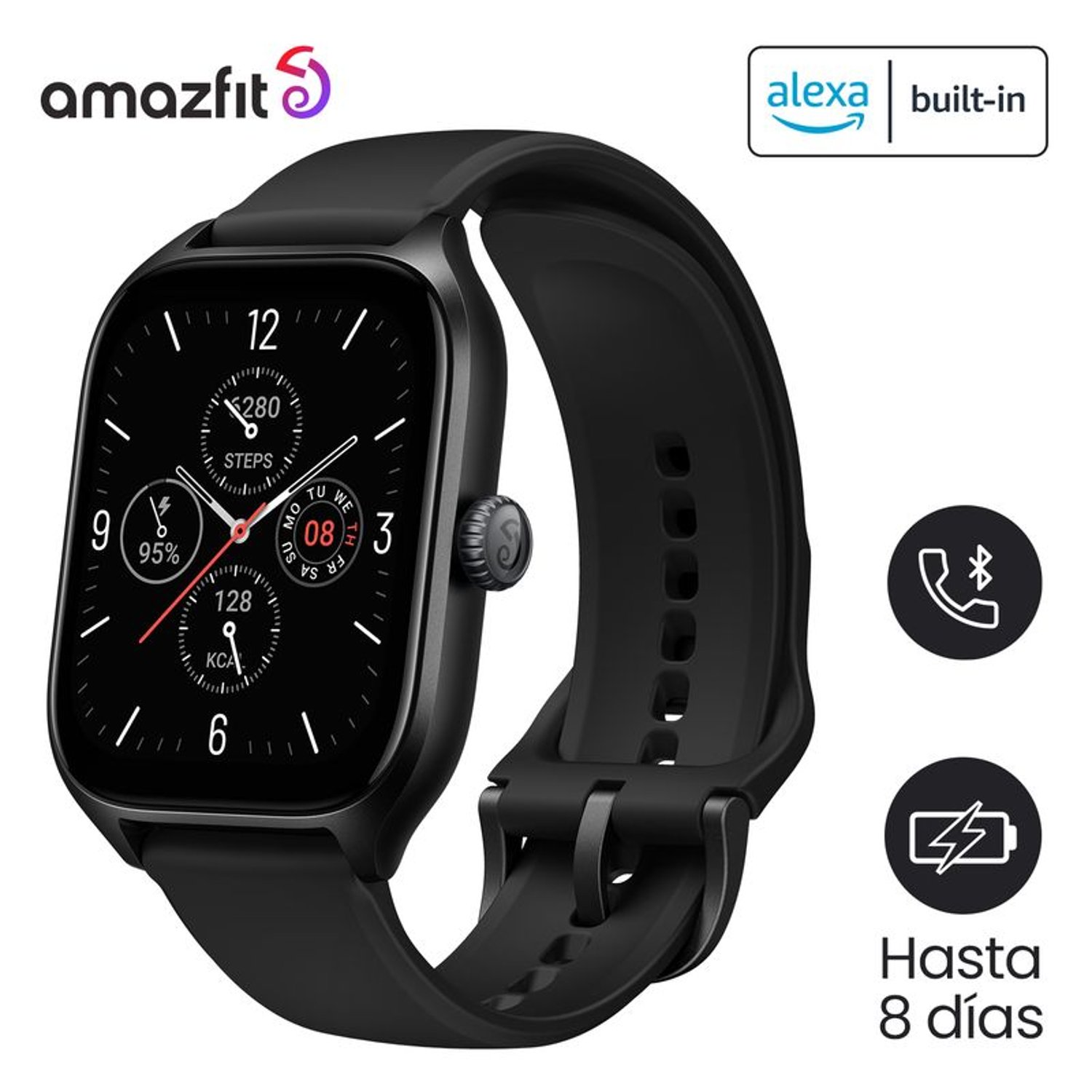 Smartwatch Amazfit Gts 4 Negro Llamadas Resistente Al Agua Gps AMAZFIT falabella