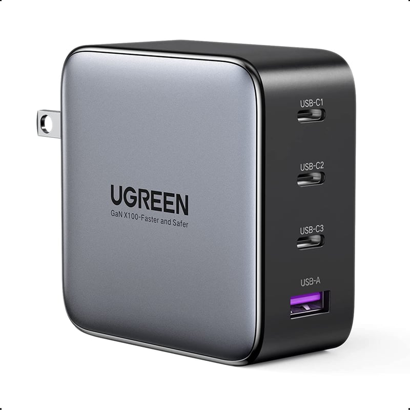 Cargador Ugreen carga rapida 100w 3C1A 3 USB-C 1 USB