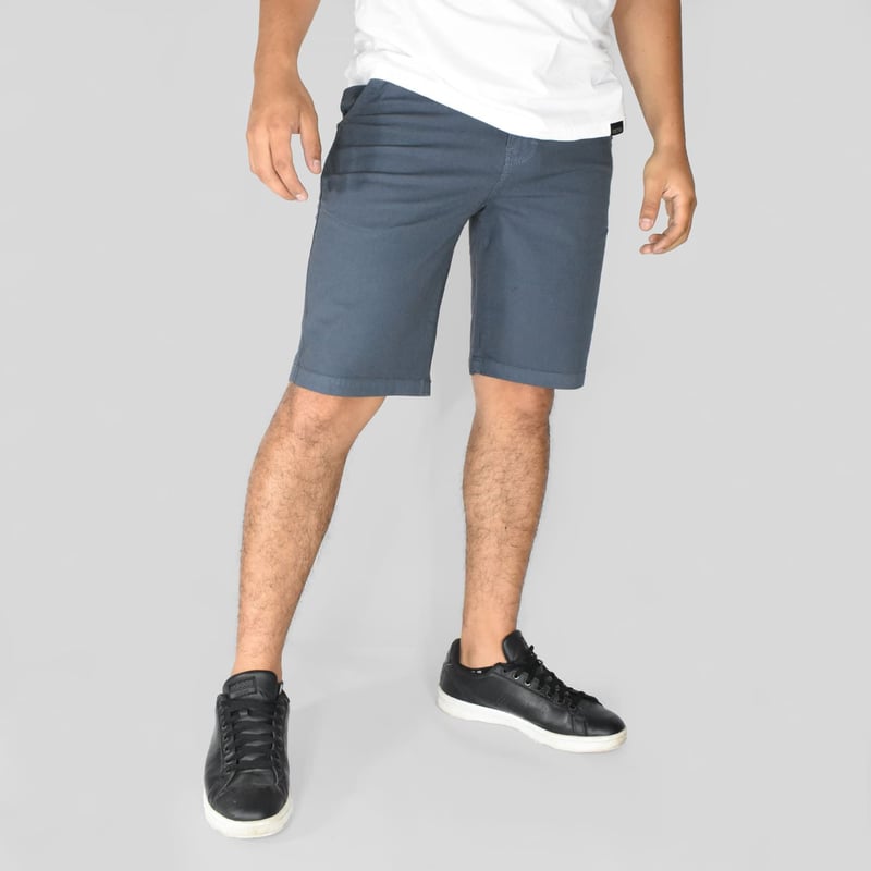 YONISTERS CLOTHING - Short Drill Semipitillo Stretch Yonisters Clothing Gris Azulado