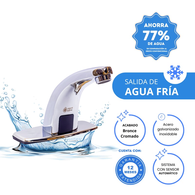 Grifo de bano con sensor con caja de control Sodimac Peru