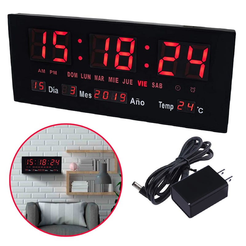 BUYPAL - Reloj Digital LED con Calendario Alarma y Temperatura