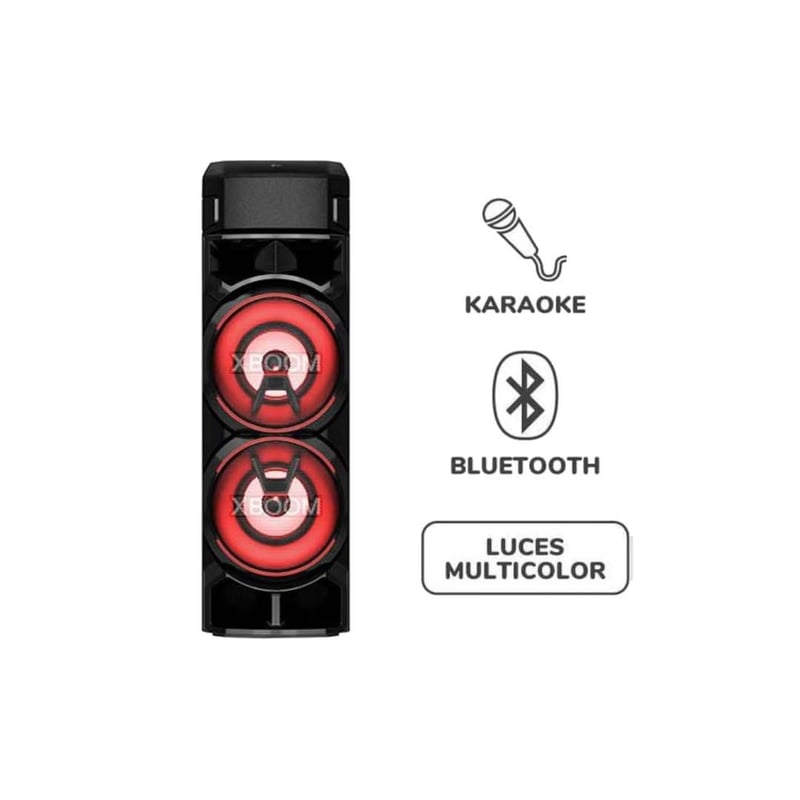 LG - Torre de sonido XBOOM Karaoke Super Bass Bluetooth RN9 - Negro